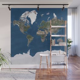 True colour satellite world map Wall Mural