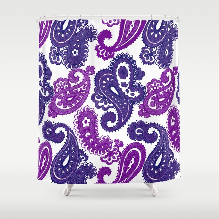 Fun Purple Paisley Shower Curtain By Annemarie Ariadne Society6 Fun Purple Paisley Shower Curtain By, Purple Paisley Shower Curtain