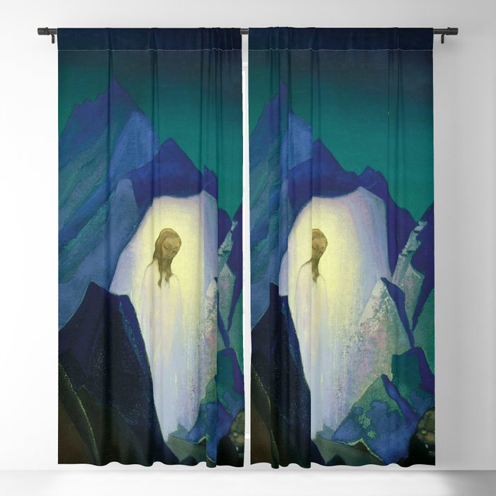 “Christ in the Desert” by Nicholas Roerich Blackout Curtain