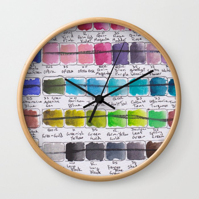 Artist Colour Palette Swatch Test Wall Clock