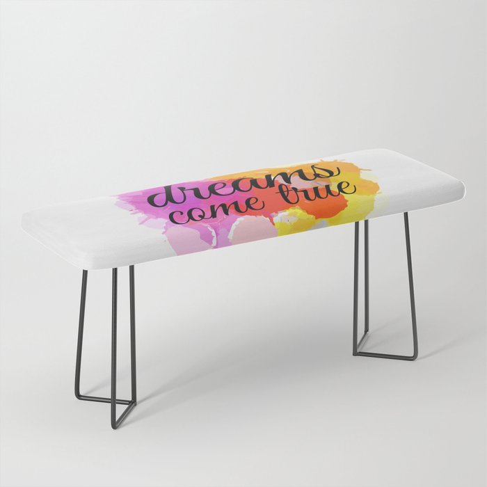 Dreams come true Watercolor motivational short positivity quotes Bench