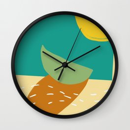 Abstract vibrant shapes, summer sunset Wall Clock