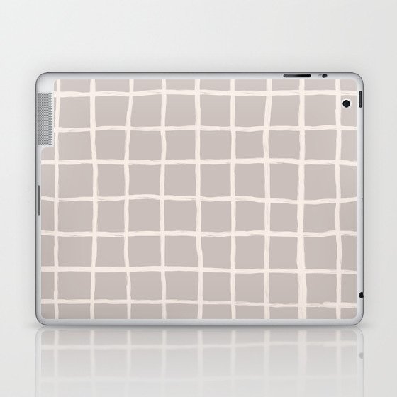70s 60s Retro Neutral Checkered Grid Laptop & iPad Skin