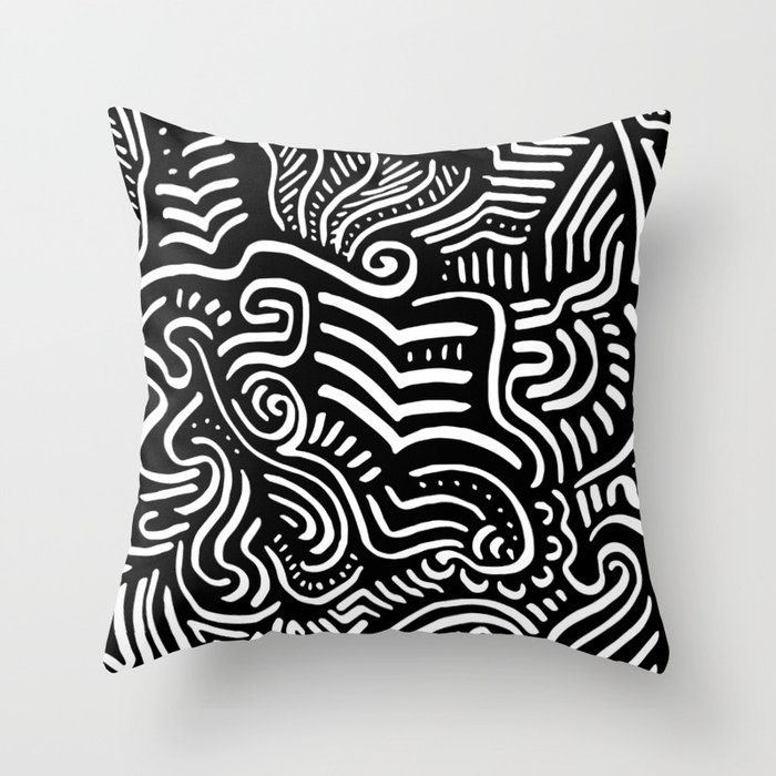 Bali Black Stripes Throw Pillow