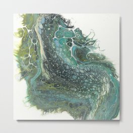 315 Metal Print | Negativespace, Swamp, Fluidart, Painting, Acrylicpour, White, Abstraction, Abstractart, Green, Acrylic 