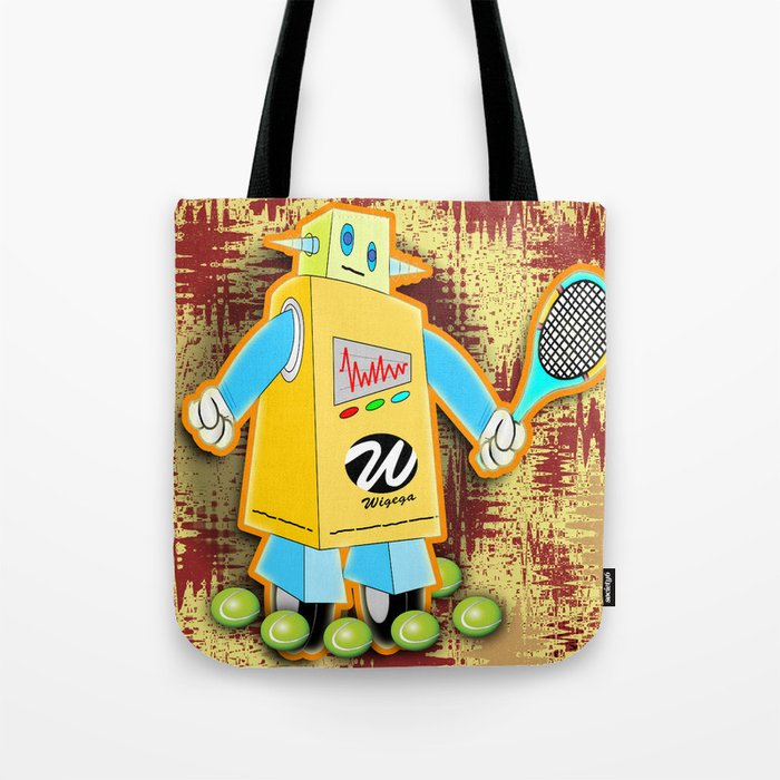 Tennis Robot with Racquet Tote Bag