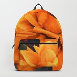 Spectacular Orange Silk Floral With Yellow Accents Backpack | Photo, Orangeyellowfloral, Dec02, Floralclose Up, Brightflowerart, Orangefloralmacro, Yelloworangefloral, Vibrantflower 