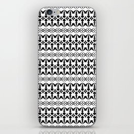 Seamless abstract ethnic pattern vintage. Design horizontal shape black on white background.  iPhone Skin