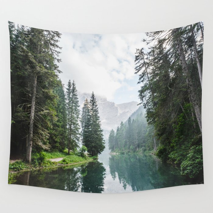 Forest Reflection in Italy Wall Tapestry