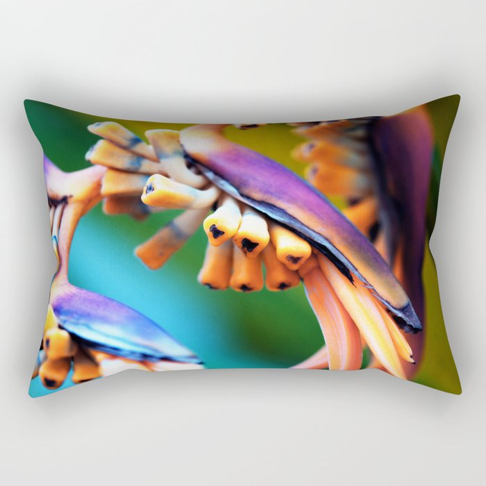 Colorful Heliconia Macro Rectangular Pillow