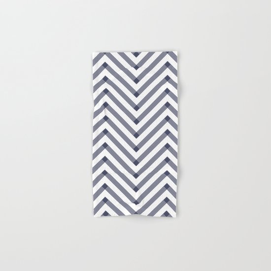 Marine Chevron Zigag pattern - dark blue on white on #Society6 Hand & Bath Towel