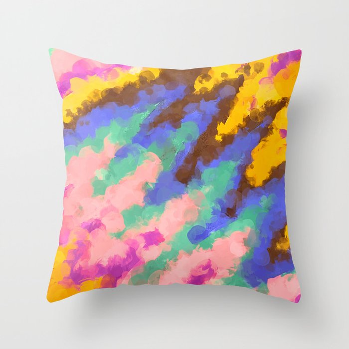 Extravaganza Colorful Abstract  Throw Pillow