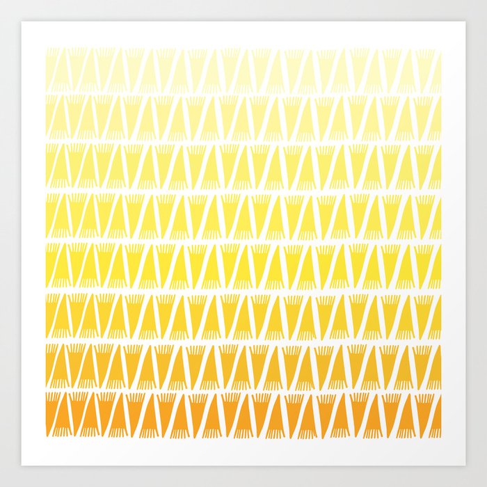 Tee Pee Yellow Gradient Art Print
