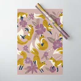Foxes & Blooms – Lavender Palette Wrapping Paper
