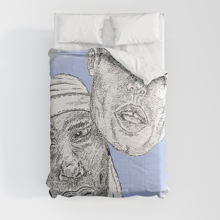 Opposites Attract Blue/Beige Comforter