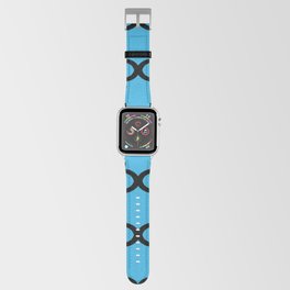 Quatrefoil Pattern In Black Outline On Light Blue Apple Watch Band
