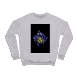 Map of Kosovo, Polygonal mesh line map, flag map Crewneck Sweatshirt