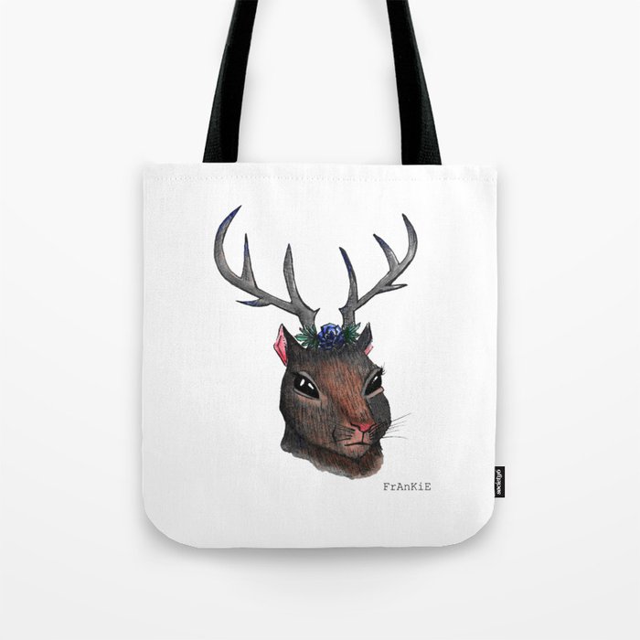 Majestic Squirrel With Antlers Tote Bag