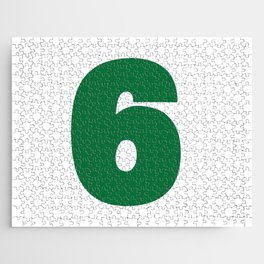 6 (Olive & White Number) Jigsaw Puzzle