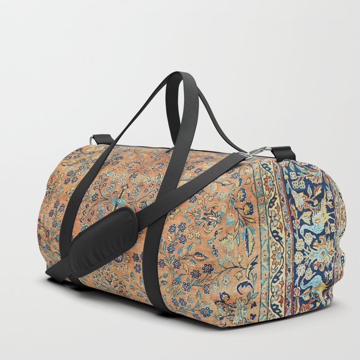 Kashan Floral Persian Carpet Print Duffle Bag