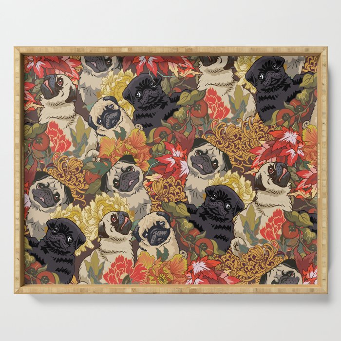Because Pugs Autumn Serving Tray