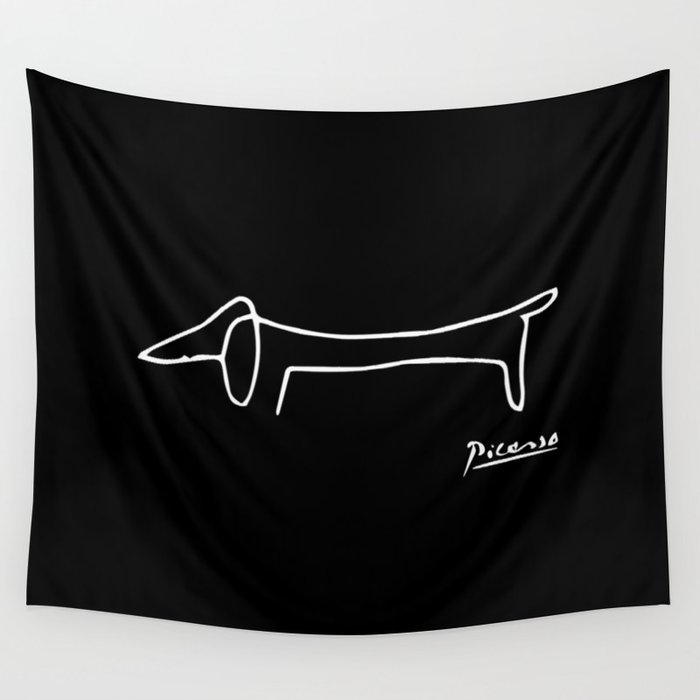 Pablo Picasso Dog (Lump) Artwork Shirt, Sketch Reproduction Wall Tapestry