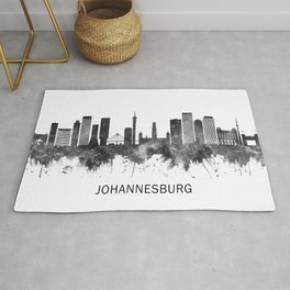 Johannesburg South Africa Skyline BW Rug