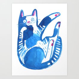 Blue cat Art Print