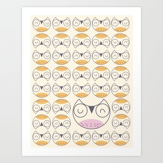 Owl pattern 1 Art Print