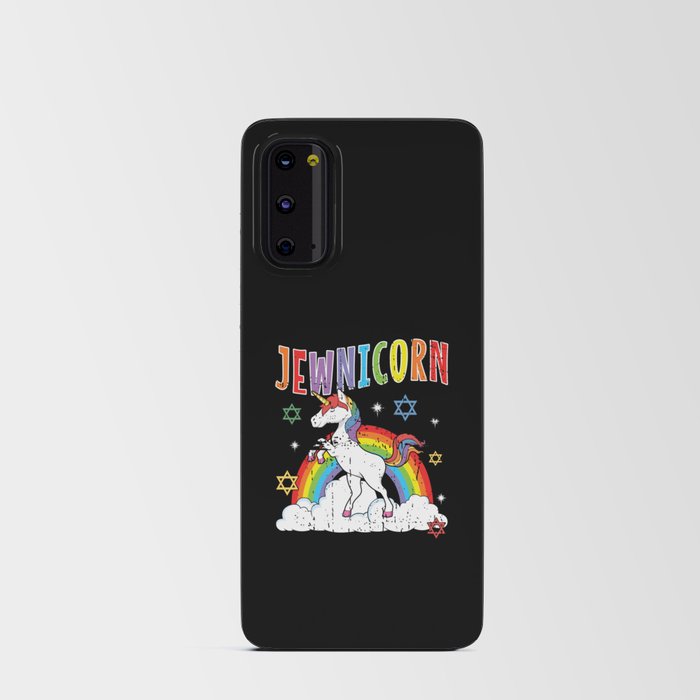 Rainbow Unicorn Cute Jew Menorah Happy Hanukkah Android Card Case