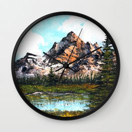 Bob Ross Mountain Artwork Wall Clock