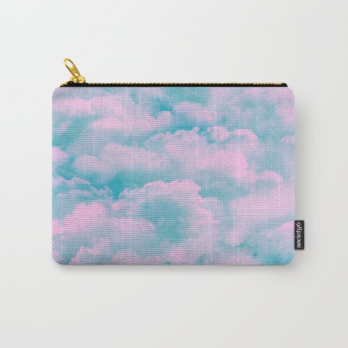 Teal sky, pink fluffy clouds Carry-All Pouch