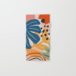 Flower Market Madrid, Abstract Retro Floral Print Hand & Bath Towel