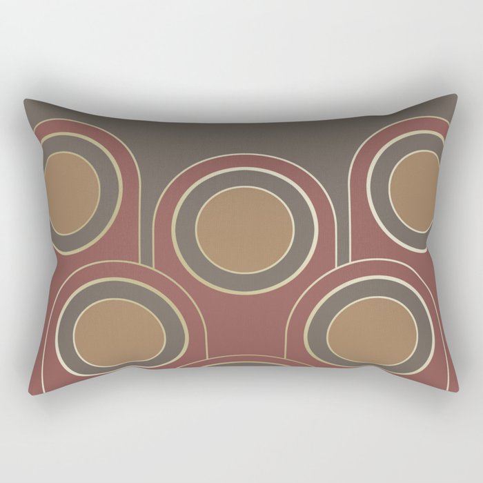 1940s Era Circle Art (Dark) Rectangular Pillow