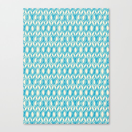 Tulip Knit in blue & cream Canvas Print