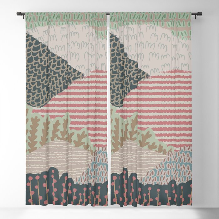Landscape Abstract Pattern Blackout Curtain