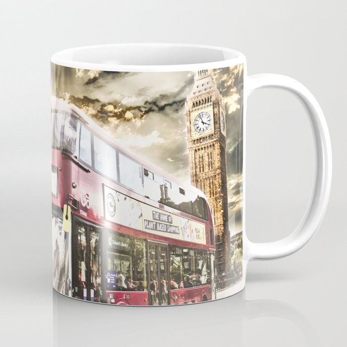 London bus and the houses of parliament  Coffee Mug
