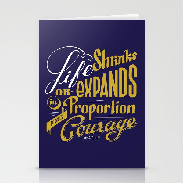 Life shrinks or expands... Stationery Cards