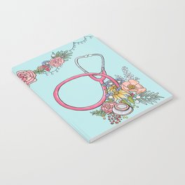 Floral Stethoscope Notebook