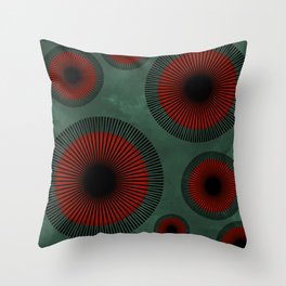 Holiday Poppy Abstract Throw Pillow | Moderncontemporary, Minimalist, Simplistic, Modern, Christmas, Graphicdesign, Geometricabstract, Simple, Colorful, Festive 