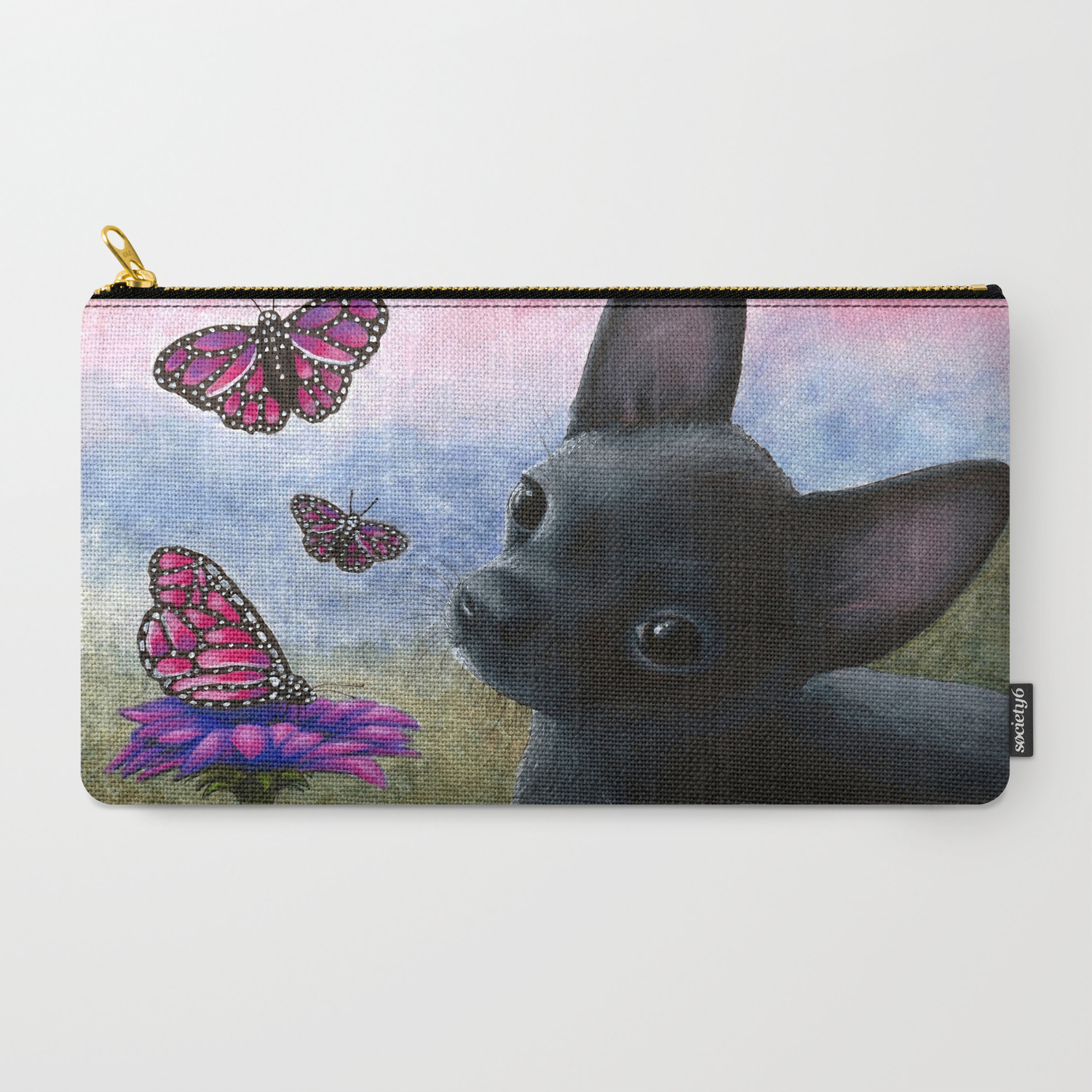 Dog Wallet Purse Black Chihuahua on both sides 