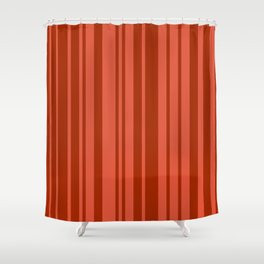 Elegant Stripes Chaotic Stripes Red Orange Terracotta Shower Curtain