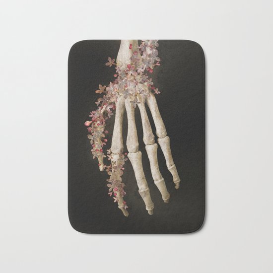 “Spring 1” skull and flowers Bath Mat
