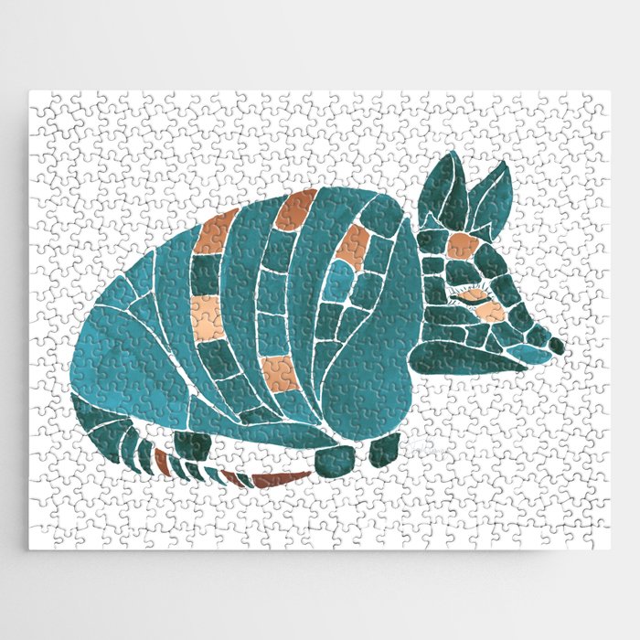 Armadillo - Turquoise and Copper Jigsaw Puzzle