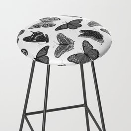 Texas Butterflies – Black and White Pattern Bar Stool