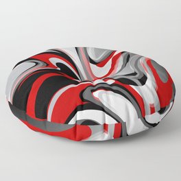 Liquify - Red, Gray, Black, White Floor Pillow