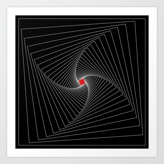 White, black, red - Optical Game 26 Art Print