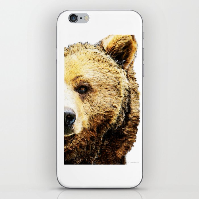 Beautiful Brown Bear Art - Stare iPhone Skin