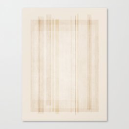 Minimalist Beige Neutral Abstract Lines 01 Canvas Print