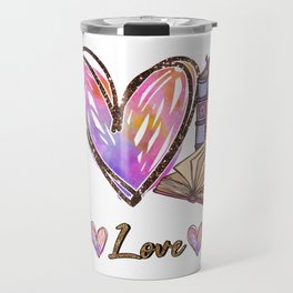 Peace Love Books Pretty Girly Travel Mug